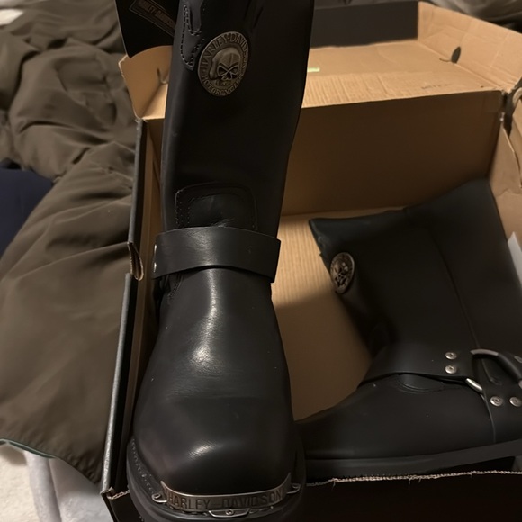 NWT Harley Davidson Skull Boots with side zipper - Picture 3 of 5